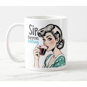 Sip Happens, Darling! Sassy Retro Pinup Mug